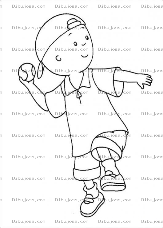 Dibujo para colorear Caillou de Pelotero