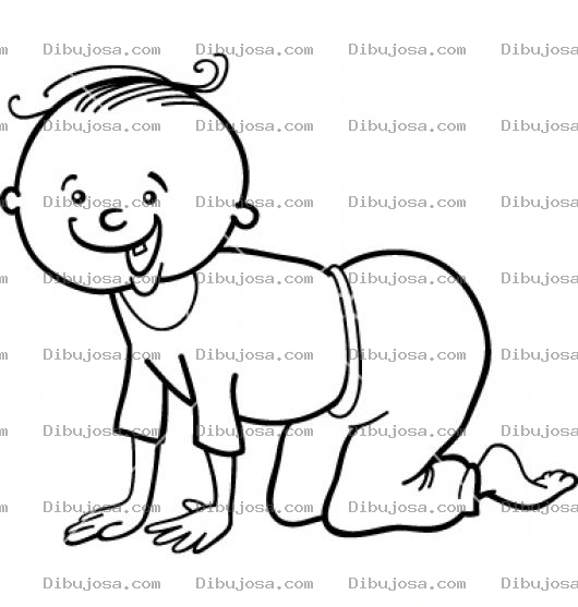 Dibujo para colorear Colorear Bebe Gatiando