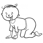 Dibujo para colorear Colorear Bebe Gatiando