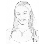 Dibujo para colorear Zoe Saldana Coloring Page Para Pintar Y Colorear