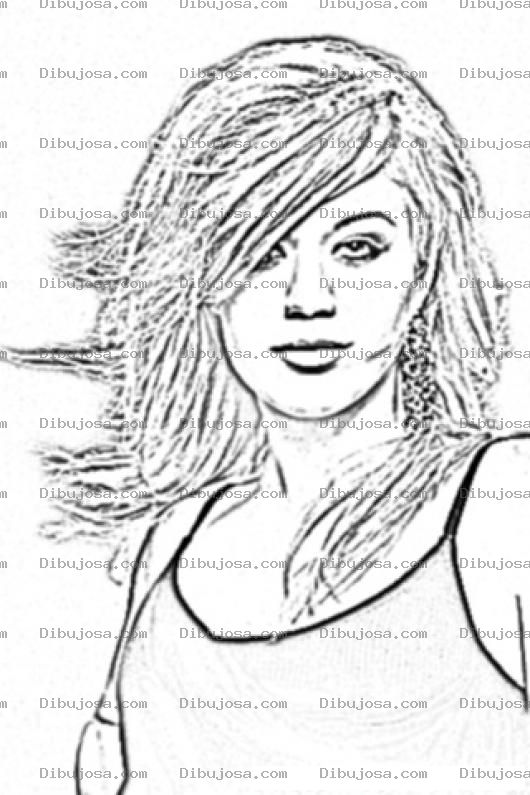 Dibujo para colorear Kelly Clarkson Coloring Page Para Pintar Y Colorear