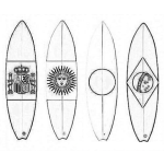 Dibujo para colorear Colorear Tablas De Surf De Espana Argentina Japon Y Brasil