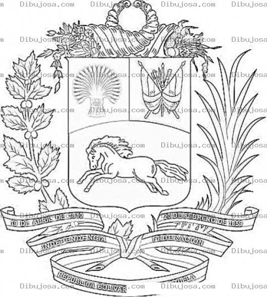 Dibujo para colorear Escudo Nacional De Venezuela Para Colorear Pintar E Imprimir