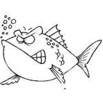 Dibujo para colorear Colorear Pescado Enojado