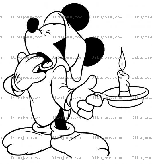 Dibujo para colorear Colorear a Mickey Mouse cansado