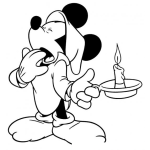 Dibujo para colorear Colorear a Mickey Mouse cansado
