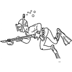 Dibujo para colorear Dibujo De Un Buzo Con Un Arpon Para Colorear