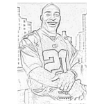 Dibujo para colorear Tiki Barber Jugador De La Nfl Para Colorear Y Pintar