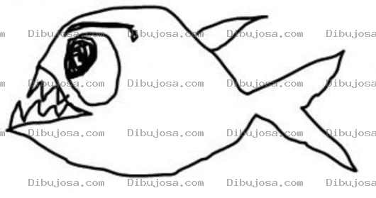 Dibujo para colorear Dibujo De Pirana Para Pintar Y Colorear