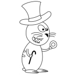 Dibujo para colorear Colorear Conejo Con Sombrero Dona Y Baston Para Colorear Y Pintar