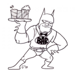 Dibujo para colorear Batman De Mesero Para Pintar Y Colorear
