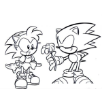 Dibujo para colorear Dibujo Para Colorear A Sonic Dando Una Flor A Su Novia