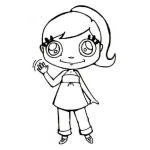 Dibujo para colorear Dibujo De Chica Diciendo Adios Para Colorear