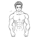 Dibujo para colorear Dibujo De Chico Atletico Y Musculoso Para Colorear