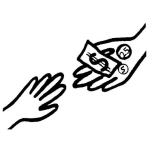 Dibujo para colorear Dibujo De Pagar Dar Y Recibir Dinero Para Colorear