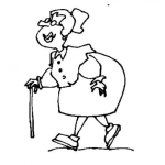Dibujo para colorear Dibujo De Abuelita Gordita Con Baston Para Colorear
