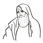 Dibujo para colorear Viejito Barbado Con Tunica Para Pintar Y Colorear