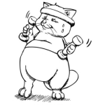 Dibujo para colorear Colorear Gato Haciendo Ejercicios