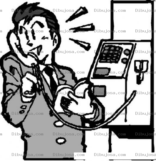 Dibujo para colorear Dibujo De Hombre Hablando Por Telefono Publico Para Pintar Y Colorear Telefono Monedero