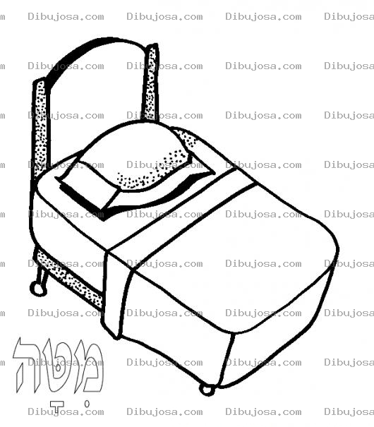 Dibujo para colorear Colorear Cama De Soltero Dibujo De Una Cama Imperial Cama De Estudiante