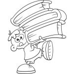 Dibujo para colorear Nino Con Libros Para Colorear Dibujo De Un Chico Cargando Tres Grandes Libros Para Pintar
