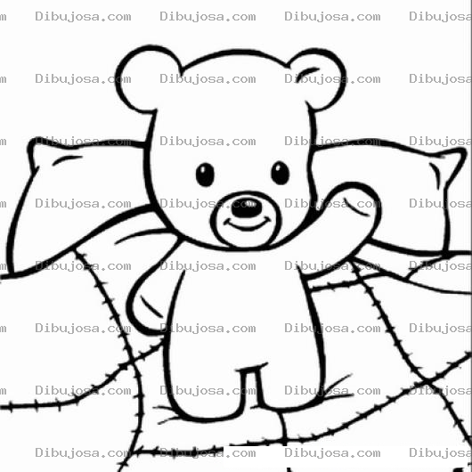 Dibujo para colorear Dibujo De Osito En Su Camita Para Pintar Y Colorear