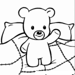 Dibujo para colorear Dibujo De Osito En Su Camita Para Pintar Y Colorear