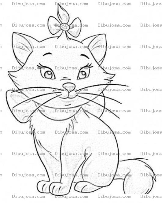 Dibujo para colorear Gata Marie Para Pintar Y Colorear