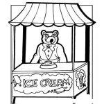 Dibujo para colorear Dibujo De Heladeria Neveria Tienda De Helado Atendida Por Un Osito Para Pintar Y Colorear