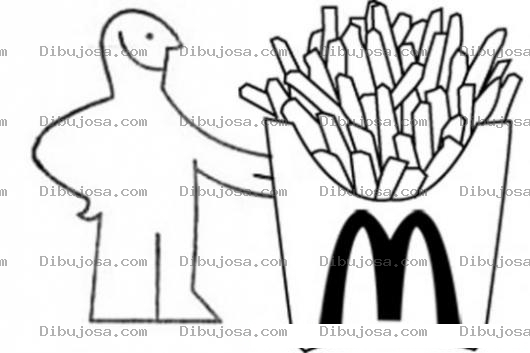 Dibujo para colorear Papas Fritas De Macdonalds Para Pintar Y Colorear Gratis