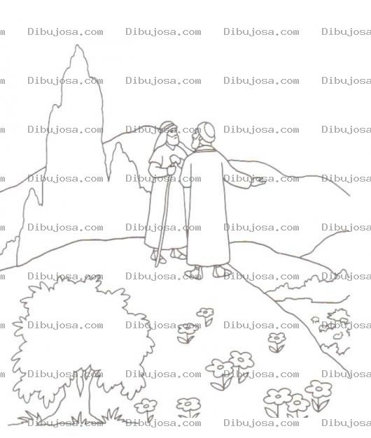 Dibujo para colorear Colorear a Lot y Abraham