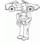 Dibujo para colorear Mecaniuco De Autos Deportivos Para Pintar Y Colorear