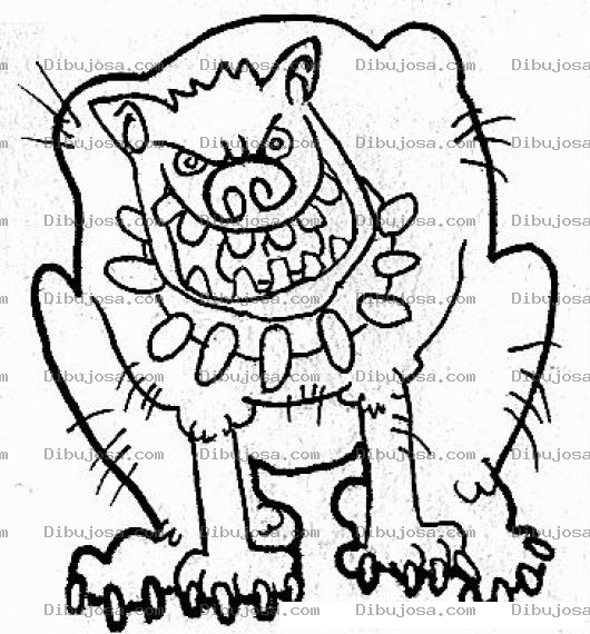 Dibujo para colorear Perro Bravo Para Colorear Y Pintar