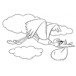 Dibujo para colorear Dibujo De Ciguena Para Pintar Y Colorear