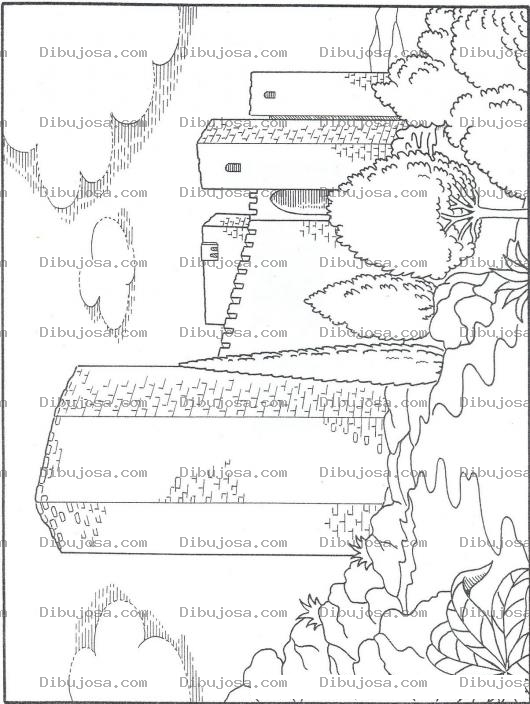 Dibujo para colorear Colorear paredes de castillo