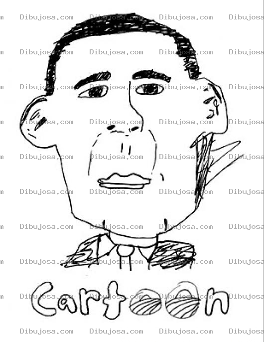 Dibujo para colorear Caricatura De Obama Cartoon Para Pintar Y Colorear