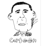 Dibujo para colorear Caricatura De Obama Cartoon Para Pintar Y Colorear