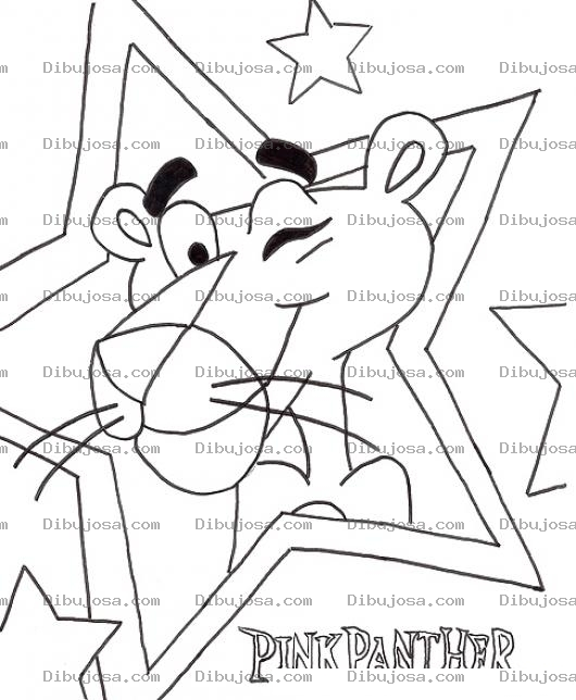 Dibujo para colorear Colorear pantera rosa estrella