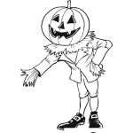 Dibujo para colorear Hombre Con Cara De Calabaza Para Pintar Y Colorear Disfraz De Calabaza