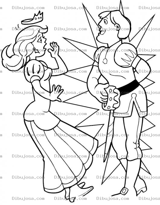Dibujo para colorear Dibujo De Principe Brillante Para Pintar Y Colorear