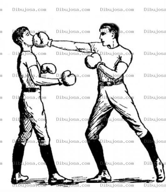 Dibujo para colorear Clorear Golpe De Box Derechazo En La Cara Para Pintar Y Colorear