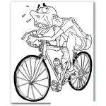 Dibujo para colorear Dibujo De Ciclcista Exhausto Cansado Y Agotado Con La Lengua De Fuera Para Pintar Y Colorear