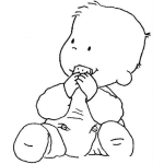 Dibujo para colorear Dibujo De Bebe Comiendo Galleta Para Pintar Y Colorear
