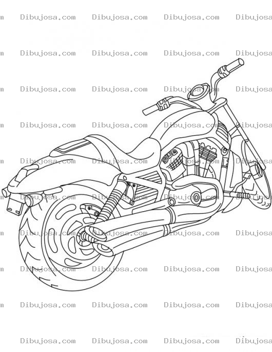 Dibujo para colorear Dibujo De Moticicleta De Alto Cilindraje Para Colorear