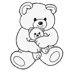 Dibujo para colorear Dibujo De Papa Oso Abrazando A Su Hijo Osito Para Pintar Y Colorear