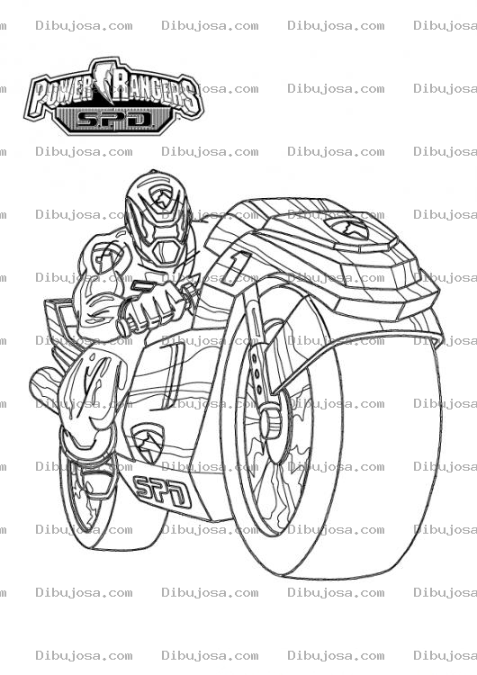 Dibujo para colorear Dibujo De La Moto De Los Power Rangers Para Pintar Y Colorear
