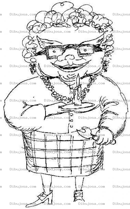 Dibujo para colorear Dibujo De Suegra De Noche Con Una Candela En La Oscuridad Para Pintar Y Colorear
