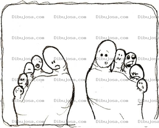 Dibujo para colorear Colorear Deditos De Los Pies Con Caritas