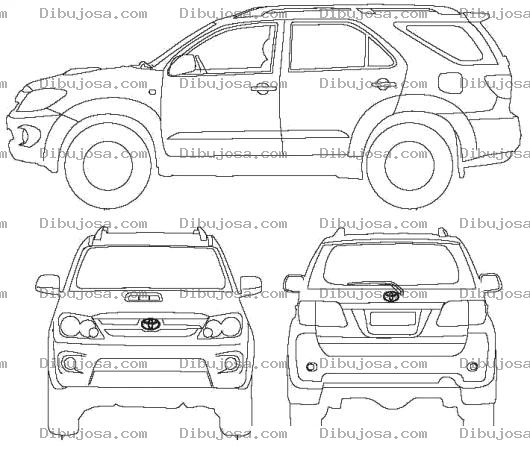 Dibujo para colorear Toyota Fortuner 2005 Para Pintar Y Colorear Dibujos De Autos