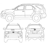 Dibujo para colorear Toyota Fortuner 2005 Para Pintar Y Colorear Dibujos De Autos